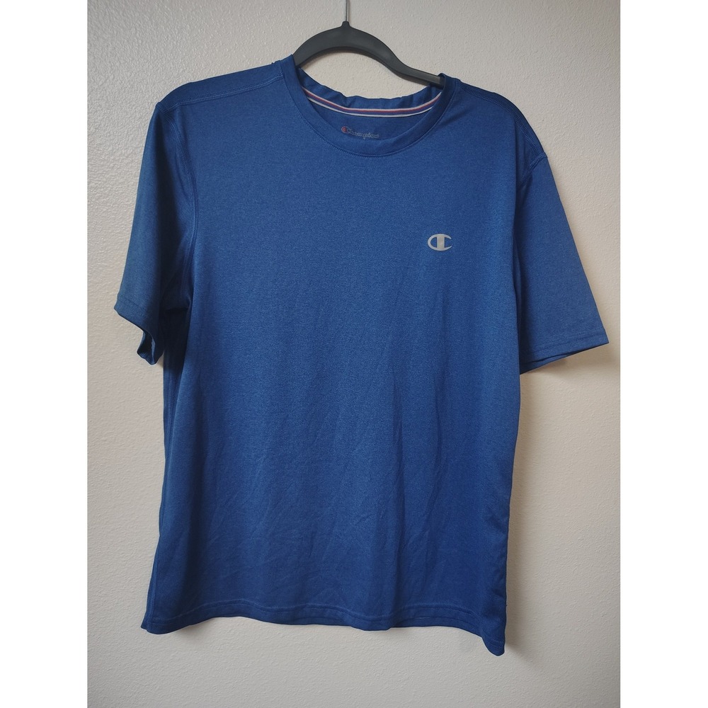 Champion Mens Blue Heather Performance Short Sleeve T-Shirt Medium Activewear